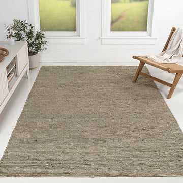 Griffin Rustic Farmhouse Woven Jute Solid Area Rug